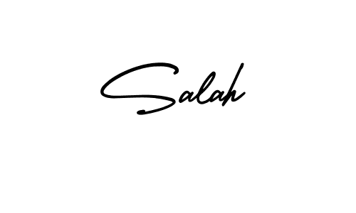 How to make Salah name signature. Use AmerikaSignatureDemo-Regular style for creating short signs online. This is the latest handwritten sign. Salah signature style 3 images and pictures png