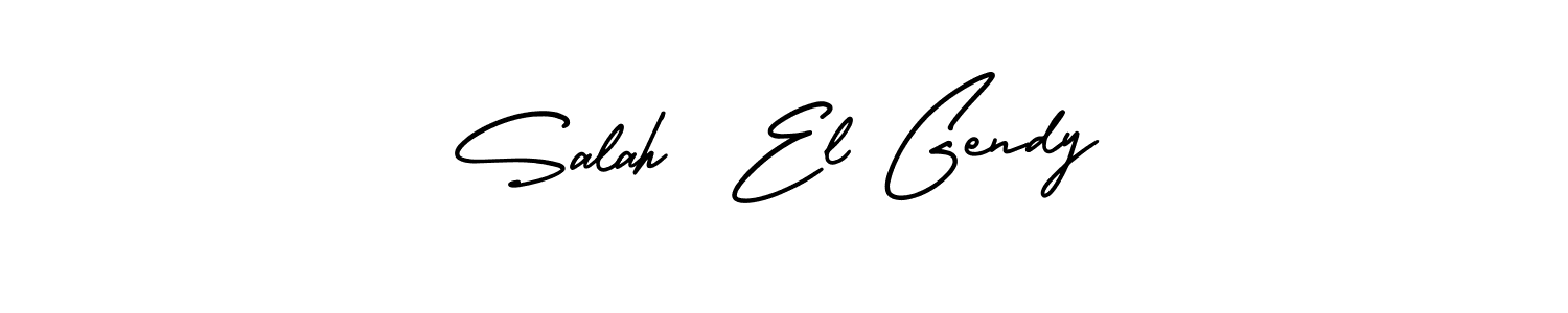 The best way (AmerikaSignatureDemo-Regular) to make a short signature is to pick only two or three words in your name. The name Salah  El Gendy include a total of six letters. For converting this name. Salah  El Gendy signature style 3 images and pictures png