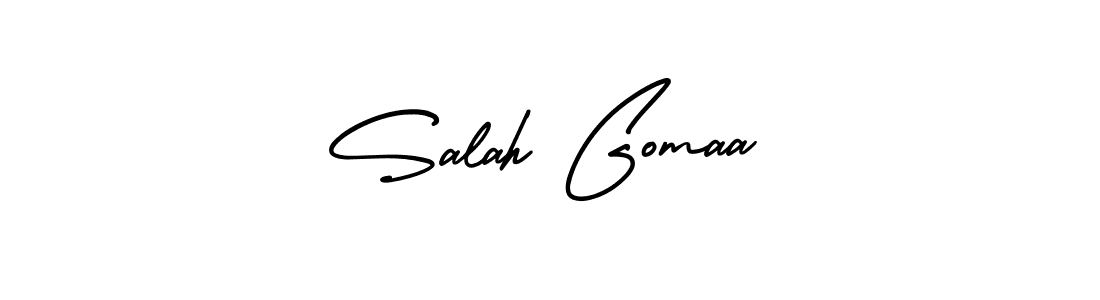 This is the best signature style for the Salah Gomaa name. Also you like these signature font (AmerikaSignatureDemo-Regular). Mix name signature. Salah Gomaa signature style 3 images and pictures png