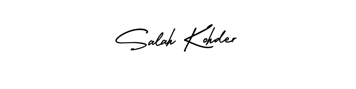 This is the best signature style for the Salah Kohder name. Also you like these signature font (AmerikaSignatureDemo-Regular). Mix name signature. Salah Kohder signature style 3 images and pictures png