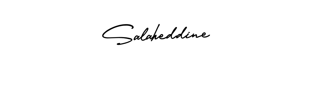 How to make Salaheddine name signature. Use AmerikaSignatureDemo-Regular style for creating short signs online. This is the latest handwritten sign. Salaheddine signature style 3 images and pictures png