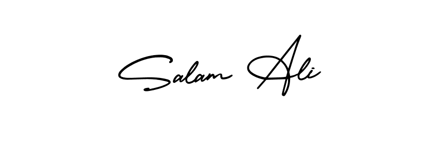 Similarly AmerikaSignatureDemo-Regular is the best handwritten signature design. Signature creator online .You can use it as an online autograph creator for name Salam Ali. Salam Ali signature style 3 images and pictures png