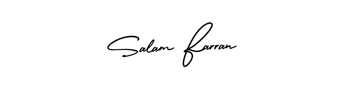 AmerikaSignatureDemo-Regular is a professional signature style that is perfect for those who want to add a touch of class to their signature. It is also a great choice for those who want to make their signature more unique. Get Salam Farran name to fancy signature for free. Salam Farran signature style 3 images and pictures png
