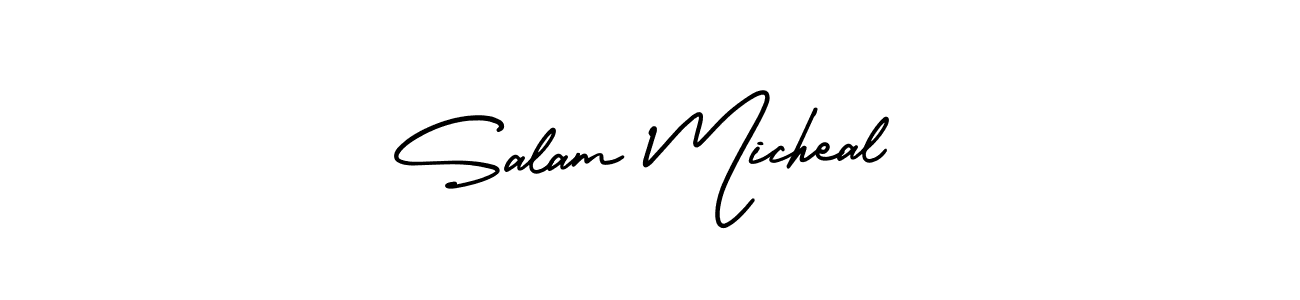 Make a beautiful signature design for name Salam Micheal. With this signature (AmerikaSignatureDemo-Regular) style, you can create a handwritten signature for free. Salam Micheal signature style 3 images and pictures png