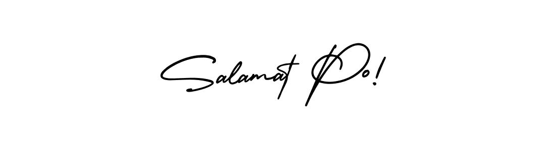 The best way (AmerikaSignatureDemo-Regular) to make a short signature is to pick only two or three words in your name. The name Salamat Po! include a total of six letters. For converting this name. Salamat Po! signature style 3 images and pictures png