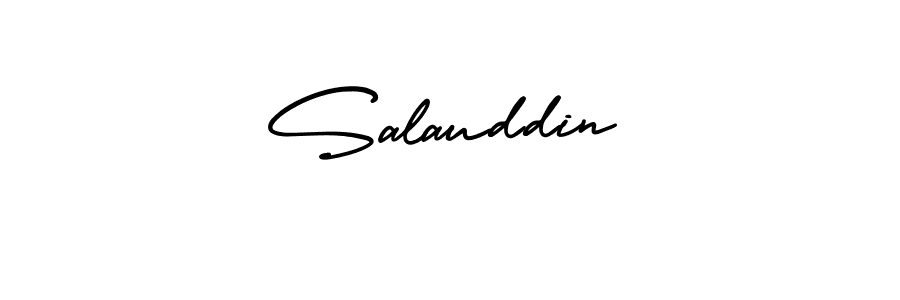 Use a signature maker to create a handwritten signature online. With this signature software, you can design (AmerikaSignatureDemo-Regular) your own signature for name Salauddin. Salauddin signature style 3 images and pictures png