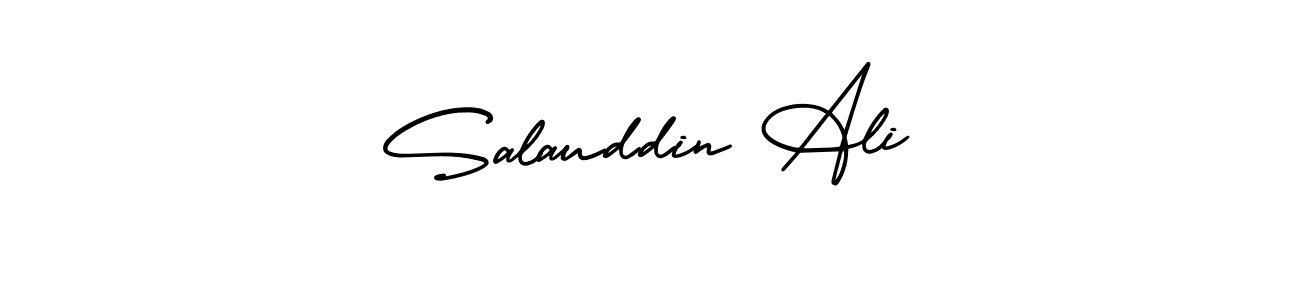 How to make Salauddin Ali name signature. Use AmerikaSignatureDemo-Regular style for creating short signs online. This is the latest handwritten sign. Salauddin Ali signature style 3 images and pictures png