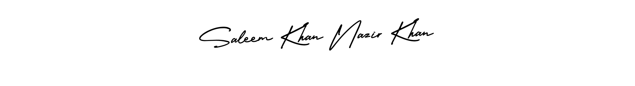 Also You can easily find your signature by using the search form. We will create Saleem Khan Nazir Khan name handwritten signature images for you free of cost using AmerikaSignatureDemo-Regular sign style. Saleem Khan Nazir Khan signature style 3 images and pictures png