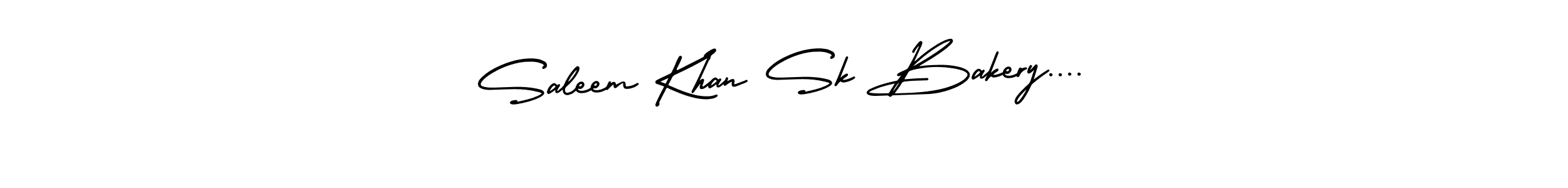 Use a signature maker to create a handwritten signature online. With this signature software, you can design (AmerikaSignatureDemo-Regular) your own signature for name Saleem Khan Sk Bakery..... Saleem Khan Sk Bakery.... signature style 3 images and pictures png