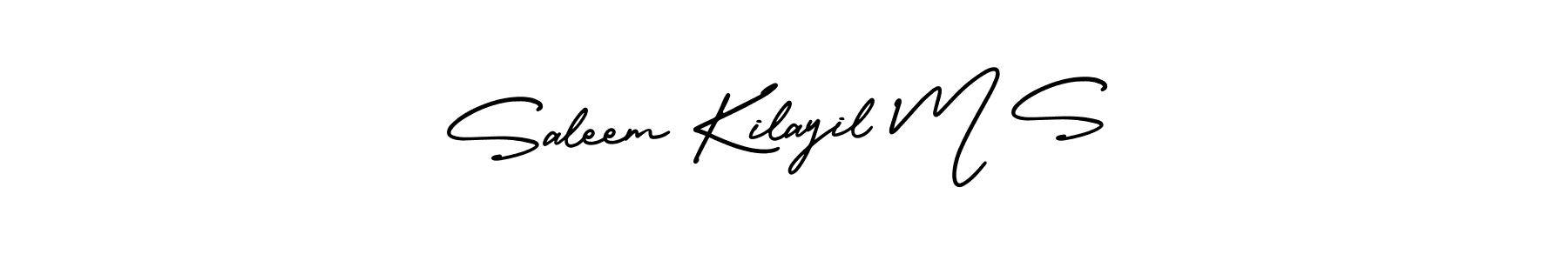 How to make Saleem Kilayil M S signature? AmerikaSignatureDemo-Regular is a professional autograph style. Create handwritten signature for Saleem Kilayil M S name. Saleem Kilayil M S signature style 3 images and pictures png