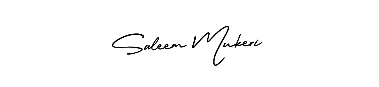 Design your own signature with our free online signature maker. With this signature software, you can create a handwritten (AmerikaSignatureDemo-Regular) signature for name Saleem Mukeri. Saleem Mukeri signature style 3 images and pictures png