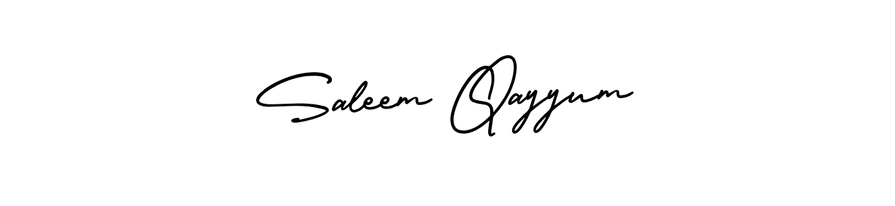 You should practise on your own different ways (AmerikaSignatureDemo-Regular) to write your name (Saleem Qayyum) in signature. don't let someone else do it for you. Saleem Qayyum signature style 3 images and pictures png