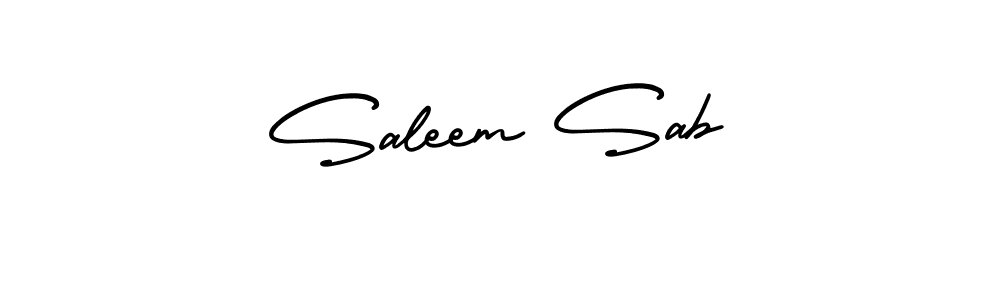 Create a beautiful signature design for name Saleem Sab. With this signature (AmerikaSignatureDemo-Regular) fonts, you can make a handwritten signature for free. Saleem Sab signature style 3 images and pictures png