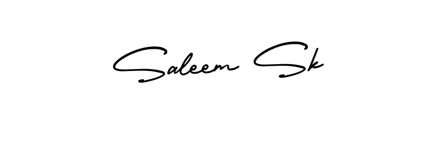 How to make Saleem Sk signature? AmerikaSignatureDemo-Regular is a professional autograph style. Create handwritten signature for Saleem Sk name. Saleem Sk signature style 3 images and pictures png