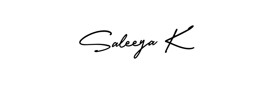 Design your own signature with our free online signature maker. With this signature software, you can create a handwritten (AmerikaSignatureDemo-Regular) signature for name Saleeya K. Saleeya K signature style 3 images and pictures png