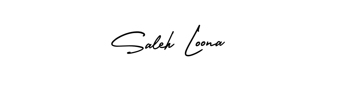 if you are searching for the best signature style for your name Saleh Loona. so please give up your signature search. here we have designed multiple signature styles  using AmerikaSignatureDemo-Regular. Saleh Loona signature style 3 images and pictures png