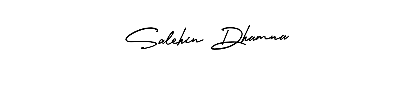 It looks lik you need a new signature style for name Salehin Dhamna. Design unique handwritten (AmerikaSignatureDemo-Regular) signature with our free signature maker in just a few clicks. Salehin Dhamna signature style 3 images and pictures png