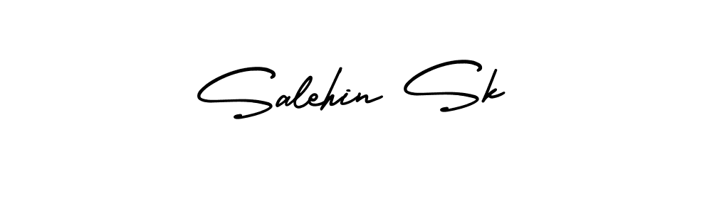 The best way (AmerikaSignatureDemo-Regular) to make a short signature is to pick only two or three words in your name. The name Salehin Sk include a total of six letters. For converting this name. Salehin Sk signature style 3 images and pictures png