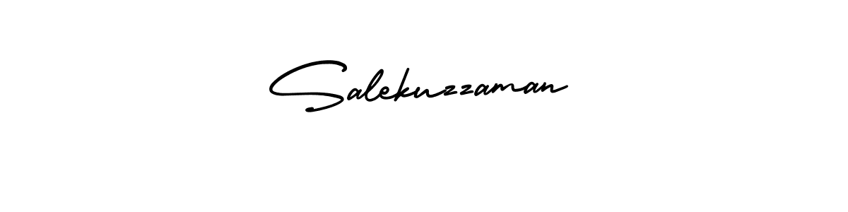 How to make Salekuzzaman name signature. Use AmerikaSignatureDemo-Regular style for creating short signs online. This is the latest handwritten sign. Salekuzzaman signature style 3 images and pictures png