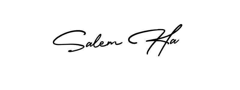 Make a beautiful signature design for name Salem Ha. With this signature (AmerikaSignatureDemo-Regular) style, you can create a handwritten signature for free. Salem Ha signature style 3 images and pictures png