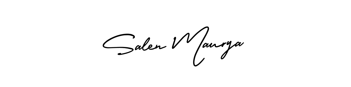 Salen Maurya stylish signature style. Best Handwritten Sign (AmerikaSignatureDemo-Regular) for my name. Handwritten Signature Collection Ideas for my name Salen Maurya. Salen Maurya signature style 3 images and pictures png