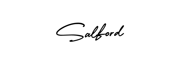 Make a beautiful signature design for name Salford. With this signature (AmerikaSignatureDemo-Regular) style, you can create a handwritten signature for free. Salford signature style 3 images and pictures png