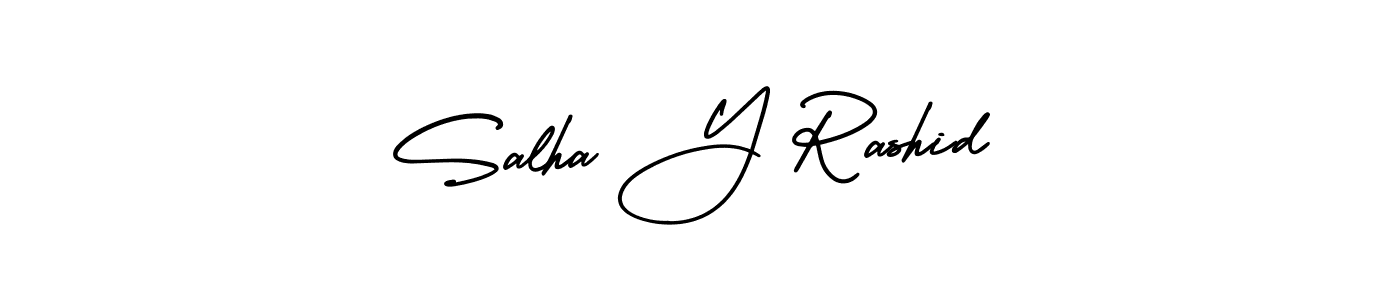 Make a short Salha Y Rashid signature style. Manage your documents anywhere anytime using AmerikaSignatureDemo-Regular. Create and add eSignatures, submit forms, share and send files easily. Salha Y Rashid signature style 3 images and pictures png