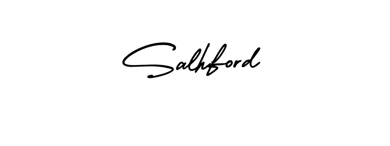 The best way (AmerikaSignatureDemo-Regular) to make a short signature is to pick only two or three words in your name. The name Salhford include a total of six letters. For converting this name. Salhford signature style 3 images and pictures png