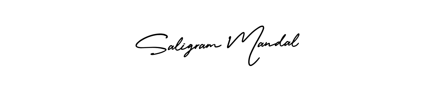 The best way (AmerikaSignatureDemo-Regular) to make a short signature is to pick only two or three words in your name. The name Saligram Mandal include a total of six letters. For converting this name. Saligram Mandal signature style 3 images and pictures png