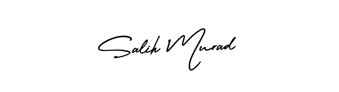 You should practise on your own different ways (AmerikaSignatureDemo-Regular) to write your name (Salih Murad) in signature. don't let someone else do it for you. Salih Murad signature style 3 images and pictures png