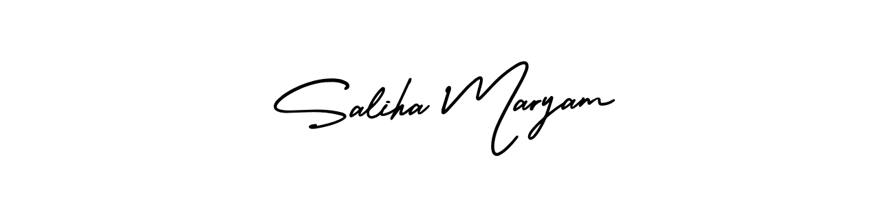 The best way (AmerikaSignatureDemo-Regular) to make a short signature is to pick only two or three words in your name. The name Saliha Maryam include a total of six letters. For converting this name. Saliha Maryam signature style 3 images and pictures png