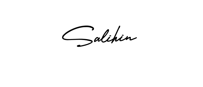 Salihin stylish signature style. Best Handwritten Sign (AmerikaSignatureDemo-Regular) for my name. Handwritten Signature Collection Ideas for my name Salihin. Salihin signature style 3 images and pictures png