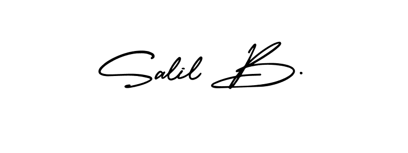 This is the best signature style for the Salil B. name. Also you like these signature font (AmerikaSignatureDemo-Regular). Mix name signature. Salil B. signature style 3 images and pictures png