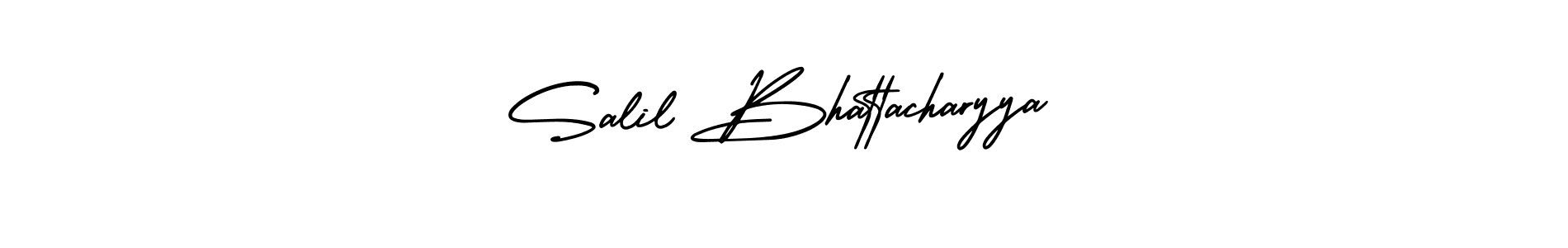 You should practise on your own different ways (AmerikaSignatureDemo-Regular) to write your name (Salil Bhattacharyya) in signature. don't let someone else do it for you. Salil Bhattacharyya signature style 3 images and pictures png