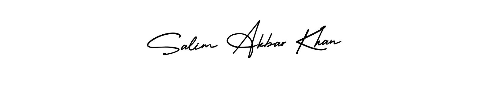 You should practise on your own different ways (AmerikaSignatureDemo-Regular) to write your name (Salim Akbar Khan) in signature. don't let someone else do it for you. Salim Akbar Khan signature style 3 images and pictures png