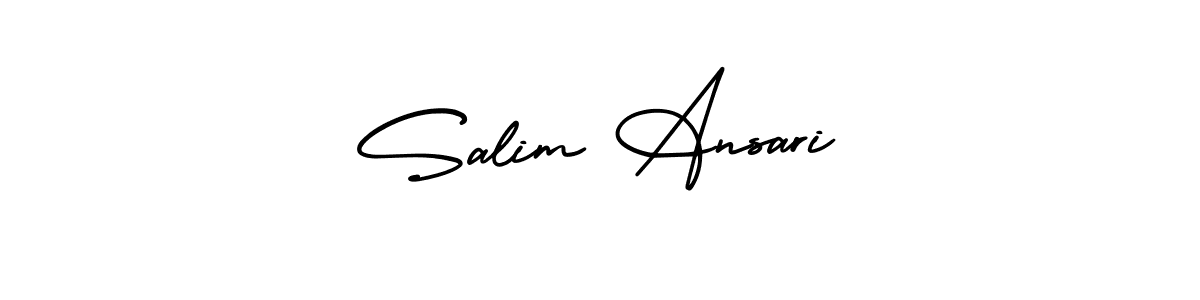 This is the best signature style for the Salim Ansari name. Also you like these signature font (AmerikaSignatureDemo-Regular). Mix name signature. Salim Ansari signature style 3 images and pictures png