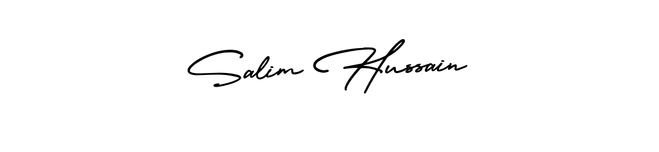 You should practise on your own different ways (AmerikaSignatureDemo-Regular) to write your name (Salim Hussain) in signature. don't let someone else do it for you. Salim Hussain signature style 3 images and pictures png