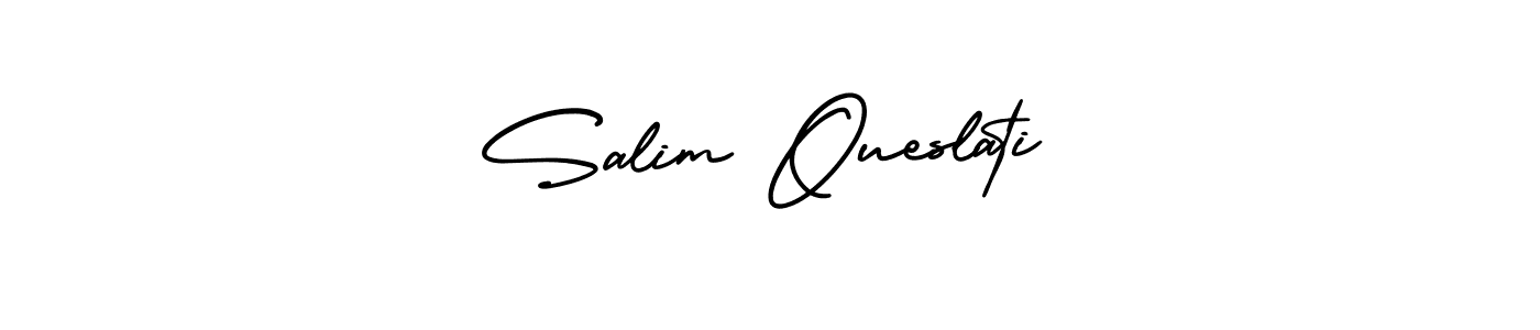 Make a beautiful signature design for name Salim Oueslati. With this signature (AmerikaSignatureDemo-Regular) style, you can create a handwritten signature for free. Salim Oueslati signature style 3 images and pictures png