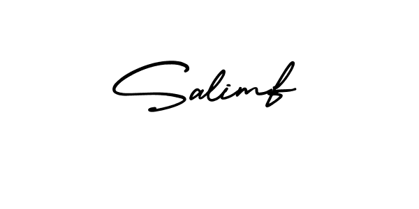 You should practise on your own different ways (AmerikaSignatureDemo-Regular) to write your name (Salimf) in signature. don't let someone else do it for you. Salimf signature style 3 images and pictures png