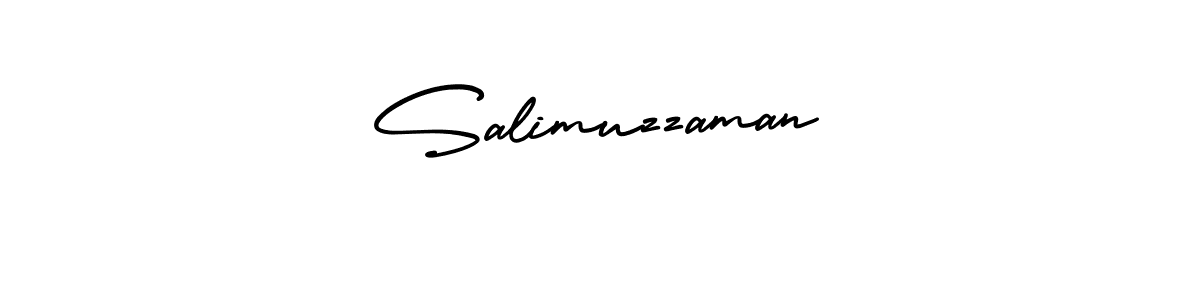 You should practise on your own different ways (AmerikaSignatureDemo-Regular) to write your name (Salimuzzaman) in signature. don't let someone else do it for you. Salimuzzaman signature style 3 images and pictures png