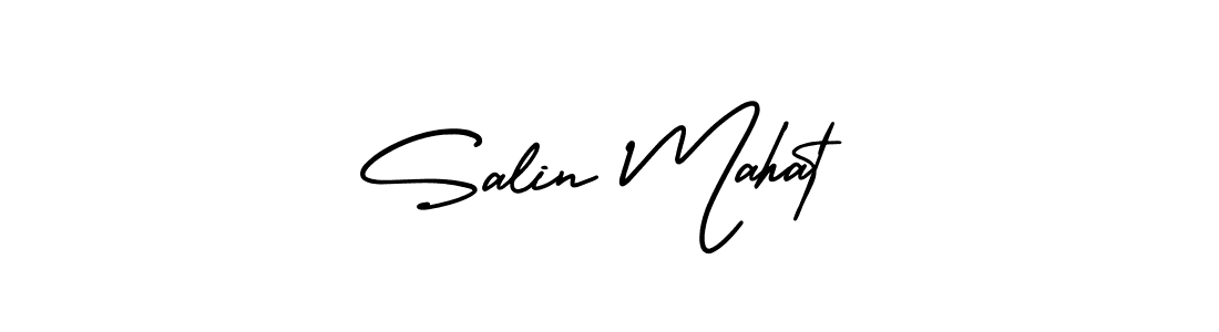 This is the best signature style for the Salin Mahat name. Also you like these signature font (AmerikaSignatureDemo-Regular). Mix name signature. Salin Mahat signature style 3 images and pictures png