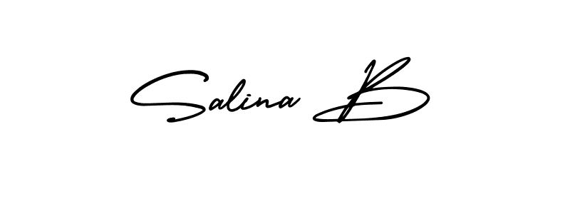 How to make Salina B name signature. Use AmerikaSignatureDemo-Regular style for creating short signs online. This is the latest handwritten sign. Salina B signature style 3 images and pictures png