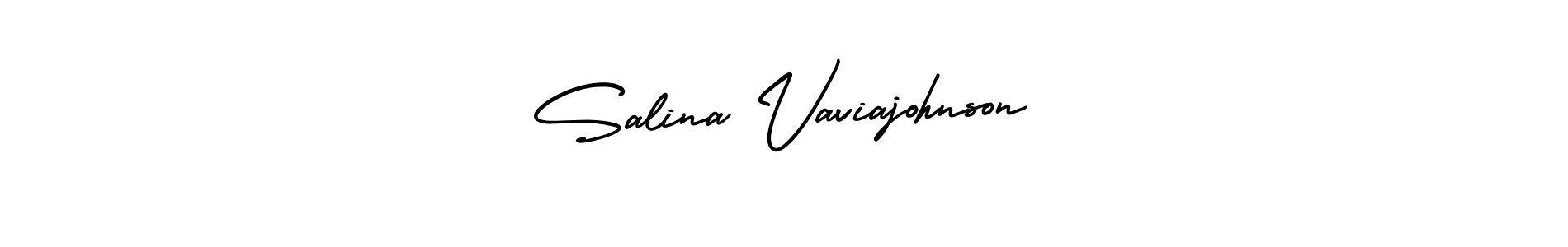 Salina Vaviajohnson stylish signature style. Best Handwritten Sign (AmerikaSignatureDemo-Regular) for my name. Handwritten Signature Collection Ideas for my name Salina Vaviajohnson. Salina Vaviajohnson signature style 3 images and pictures png