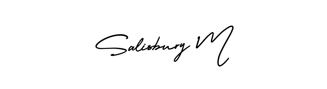 AmerikaSignatureDemo-Regular is a professional signature style that is perfect for those who want to add a touch of class to their signature. It is also a great choice for those who want to make their signature more unique. Get Salisbury M name to fancy signature for free. Salisbury M signature style 3 images and pictures png
