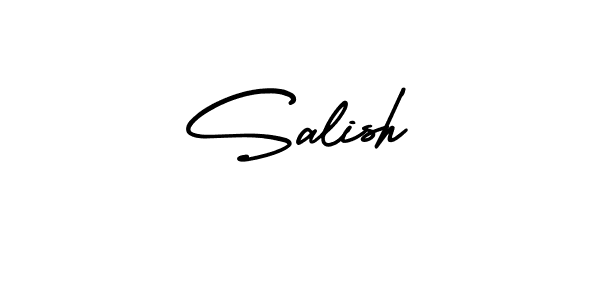 How to make Salish signature? AmerikaSignatureDemo-Regular is a professional autograph style. Create handwritten signature for Salish name. Salish signature style 3 images and pictures png