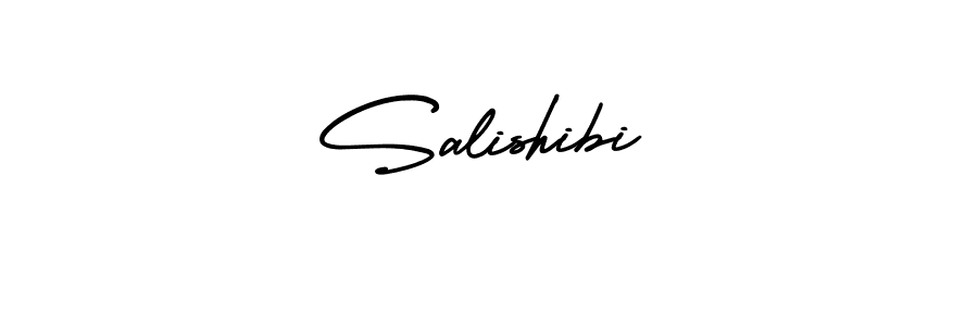 You should practise on your own different ways (AmerikaSignatureDemo-Regular) to write your name (Salishibi) in signature. don't let someone else do it for you. Salishibi signature style 3 images and pictures png