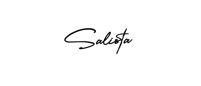 Salista stylish signature style. Best Handwritten Sign (AmerikaSignatureDemo-Regular) for my name. Handwritten Signature Collection Ideas for my name Salista. Salista signature style 3 images and pictures png