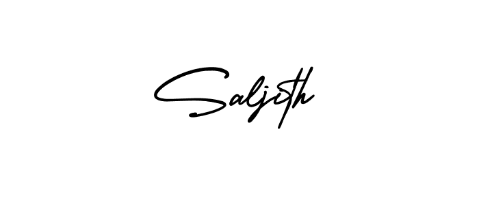 Saljith stylish signature style. Best Handwritten Sign (AmerikaSignatureDemo-Regular) for my name. Handwritten Signature Collection Ideas for my name Saljith. Saljith signature style 3 images and pictures png