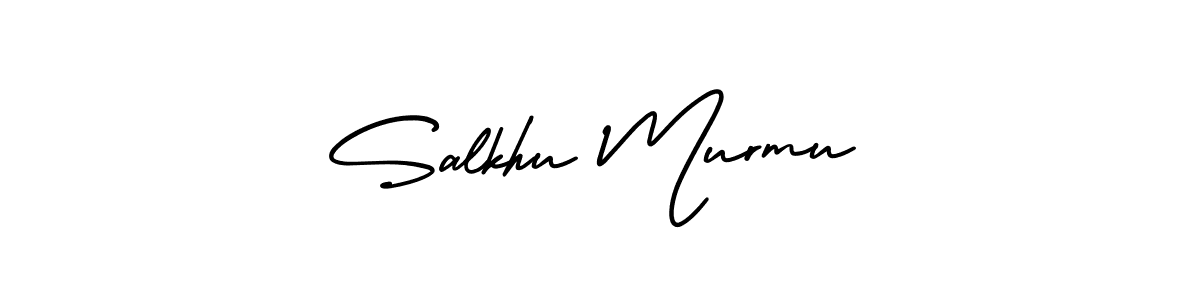 The best way (AmerikaSignatureDemo-Regular) to make a short signature is to pick only two or three words in your name. The name Salkhu Murmu include a total of six letters. For converting this name. Salkhu Murmu signature style 3 images and pictures png