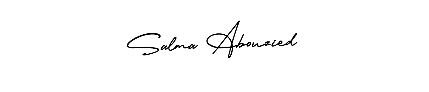 Salma Abouzied stylish signature style. Best Handwritten Sign (AmerikaSignatureDemo-Regular) for my name. Handwritten Signature Collection Ideas for my name Salma Abouzied. Salma Abouzied signature style 3 images and pictures png